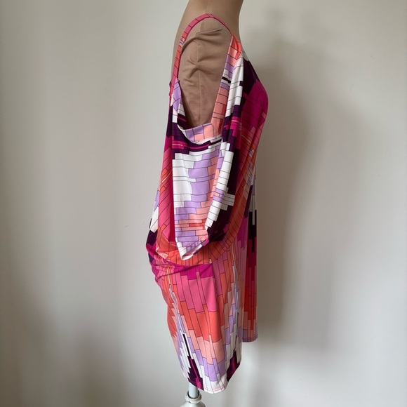 Trina Turk Catina Multicolor Cut Out Cold Shoulder Sleeve Low Back Dress Size S - Picture 5 of 11